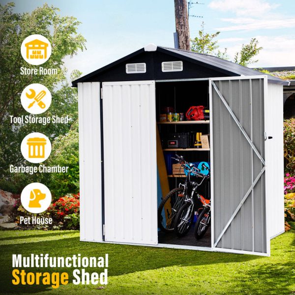6 ft. W x 4 ft. D Metal Storage Shed - Image 4