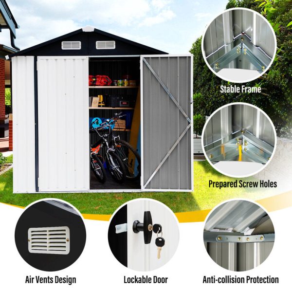 6 ft. W x 4 ft. D Metal Storage Shed - Image 2