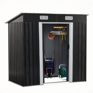 6 ft. W x 4 ft. D Metal Vertical Storage Shed