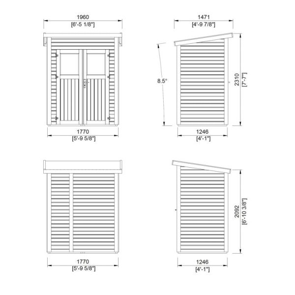 Leisure Season 6 ft. W x 4 ft. D Solid Wood Lean-to Storage Shed - Image 11