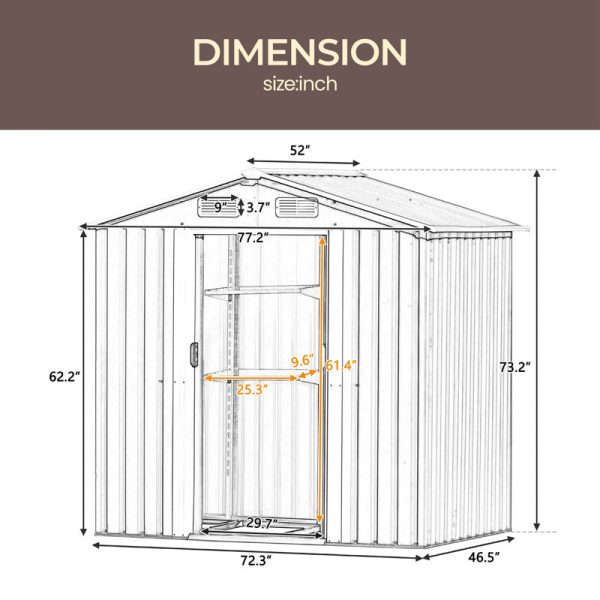 6 ft. W x 4 ft. D Stainless Steel Horizontal Garage Shed - Image 7