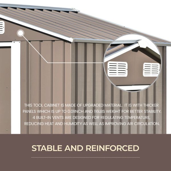 6 ft. W x 4 ft. D Stainless Steel Horizontal Garage Shed - Image 4