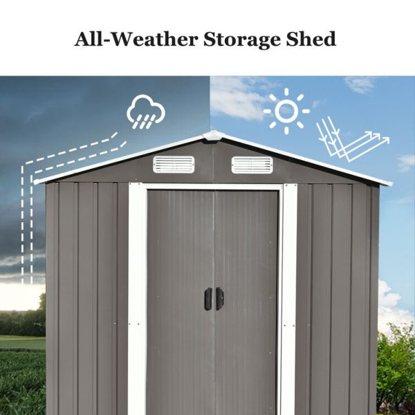 iYofe 6 ft. W x 4 ft. Metal Storage Shed - Image 7