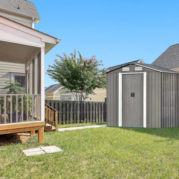 iYofe 6 ft. W x 4 ft. Metal Storage Shed - Image 4