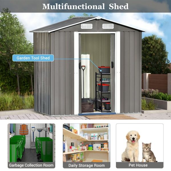 iYofe 6 ft. W x 4 ft. Metal Storage Shed - Image 8