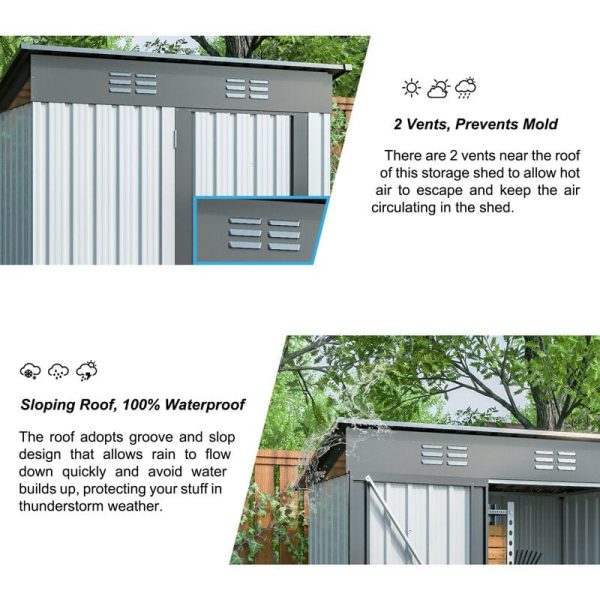 6 ft. W x 5 ft. D Lean-to Tool Shed - Image 9