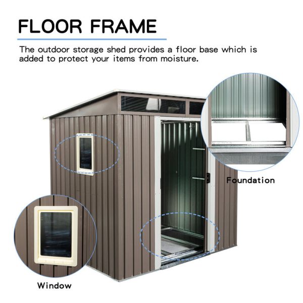 6 ft. W x 5 ft. D Metal Storage Shed - Image 7