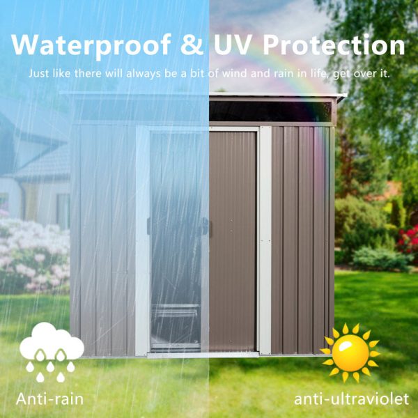 6 ft. W x 5 ft. D Metal Storage Shed - Image 6