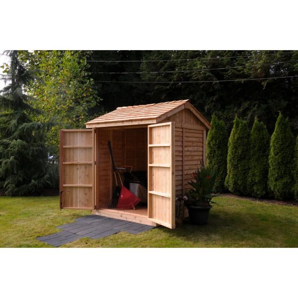 Outdoor Living Today 6 ft. W x 6 ft. D Maximizer Cedar Wood Storage Shed - Image 5