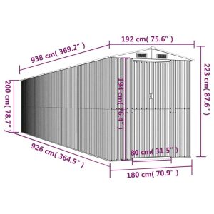 6ft. 4 in. W x 30ft. 9 in. D Galvanized Steel Storage Shed - Image 3
