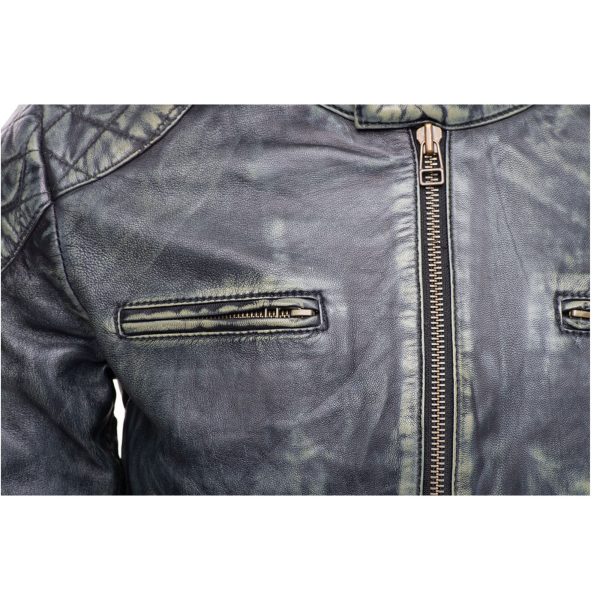 Grayson stone wash Cafe Racer jacket - Image 5