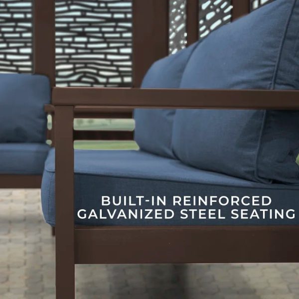 Glendale Modern Steel Pergola with Canopy / Finish: Red - Image 8