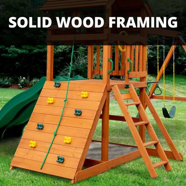 Five Star II Space Saver Swing Set with Wood Roof - Image 11