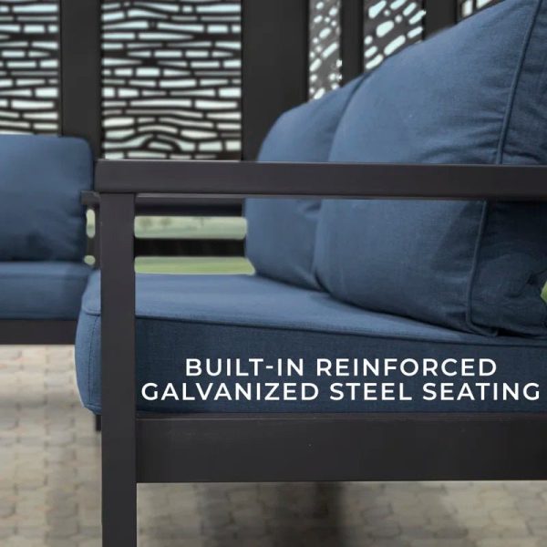 Glendale Modern Steel Pergola with Canopy / Finish: Red - Image 13