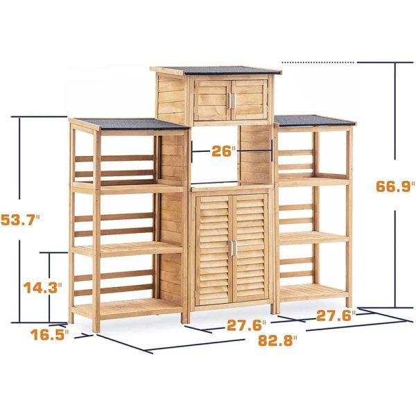 7 ft. W x 1 ft. 5 in. D Wooden Tool Storage Shed - Image 2