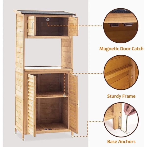 7 ft. W x 1 ft. 5 in. D Wooden Tool Storage Shed - Image 5