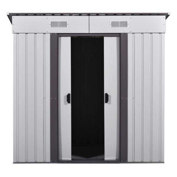 OLAMBOBR 7 ft. W x 4 ft. D Galvanized Steel Traditional Storage Shed - Image 8