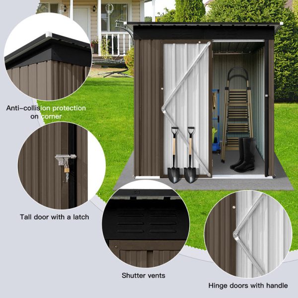 7 ft. W x 4 ft. D Metal Horizontal Storage Shed - Image 4