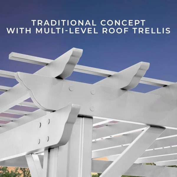 16′ X 12′ Traditional Steel Pergola - Image 12