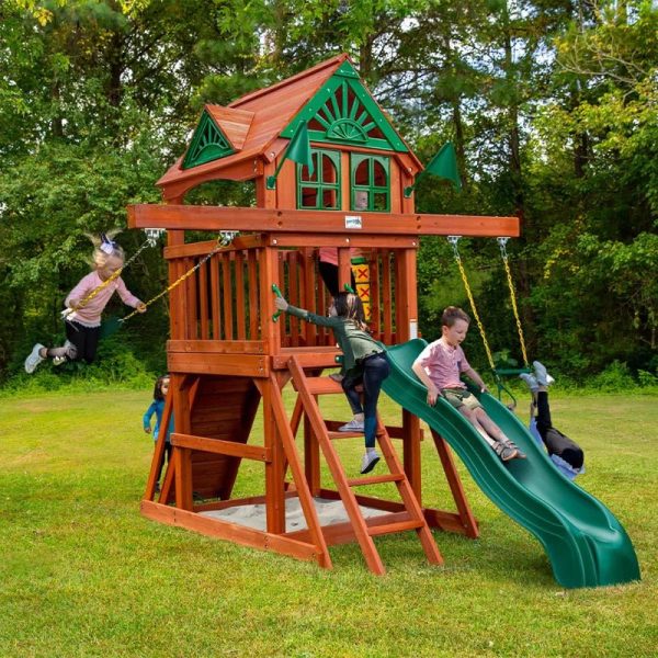 Five Star II Space Saver Swing Set with Wood Roof - Image 3