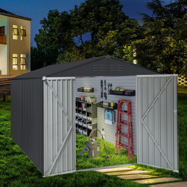 8.06 ft. W x 8.06 ft. D Metal Horizontal Storage Shed - Image 6