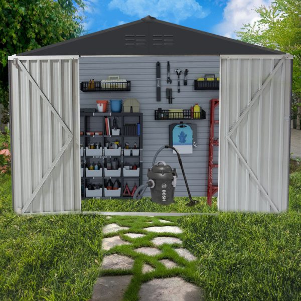 8.06 ft. W x 8.06 ft. D Metal Horizontal Storage Shed - Image 3