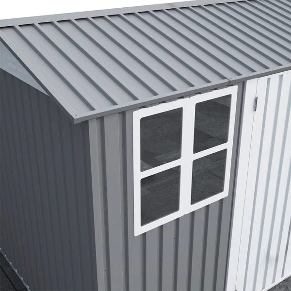 8.1X5.6X7.3FT Outdoor Storage Shed, Metal Tool Sheds With Window & Double Hinged Lockable Doors - Image 5