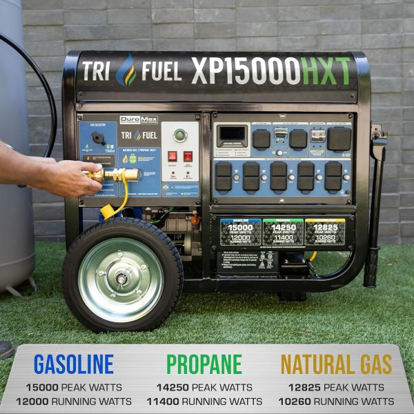 DuroMax 13000 Watt, Tri Fuel Portable Generator, w/ CO Alert - Image 2