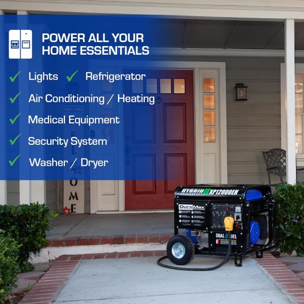 DuroMax XP13000EH Dual Fuel Portable Generator 13000 Watt Gas - Image 8