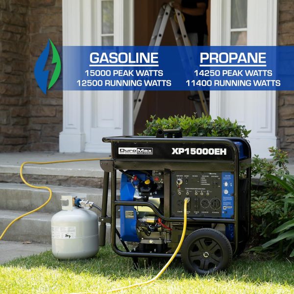 DuroMax XP13000EH Dual Fuel Portable Generator 13000 Watt Gas - Image 3