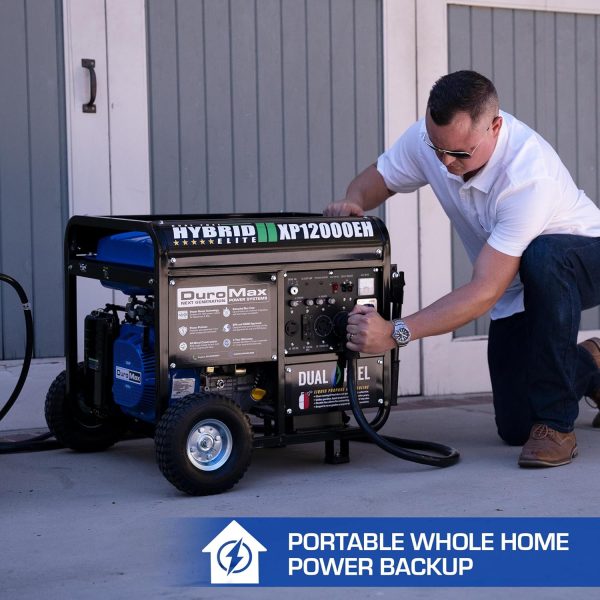 DuroMax XP13000EH Dual Fuel Portable Generator 13000 Watt Gas - Image 6