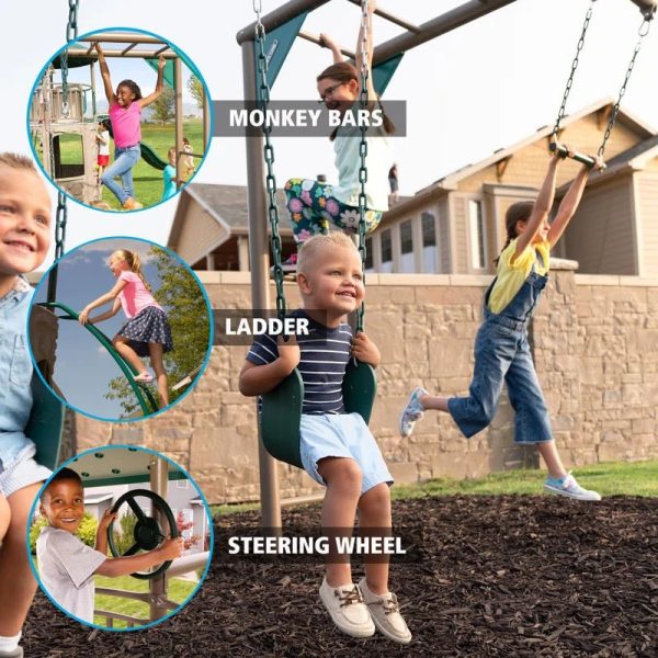 Deluxe  Metal Swing Set with 2 Swing(S) , 1 Slide(S) - Image 7