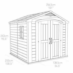 Keter Factor 8×8 Foot Large Resin Outdoor Shed - Image 7