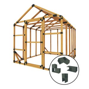 E-Z Frames 8′ W x 10′ D DIY Storage Shed Kit