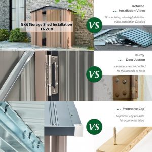 8 Ft. W x 6 Ft. D Metal Storage Shed - Image 4