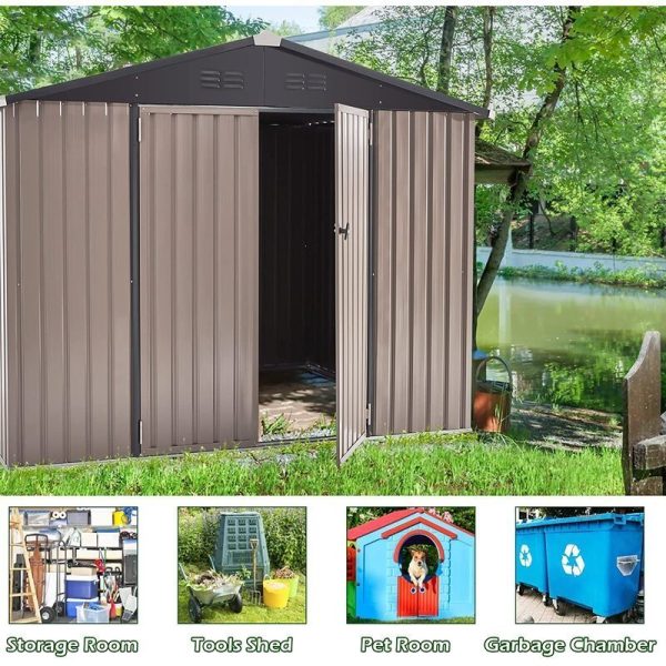 8 Ft. W x 6 Ft. D Metal Storage Shed - Image 2