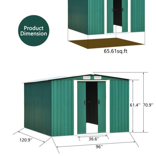 8 ft. W x 10 ft. D Storage Shed - Image 4