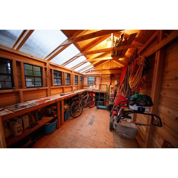 Outdoor Living Today 8 ft. W x 12 ft. D Cedar Wood Sunshed Garden Shed - Image 7