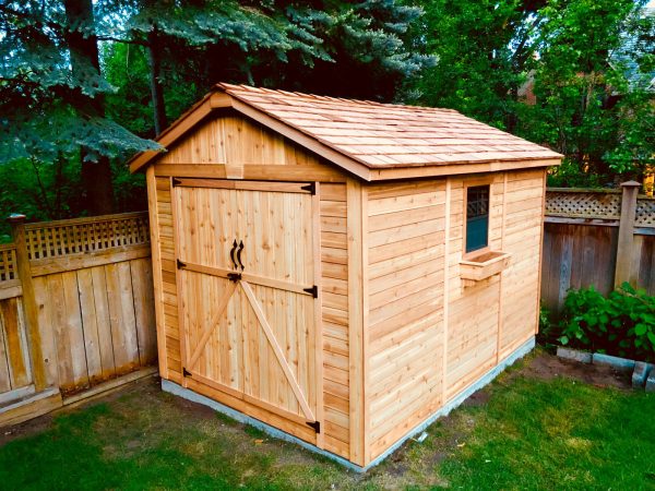 Outdoor Living Today 8 ft. W x 12ft D SpaceMaster Cedar Wood Storage Shed - Image 2