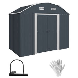 8 ft. W x 4 ft. D Galvanized Steel Horizontal Storage Shed - Image 7
