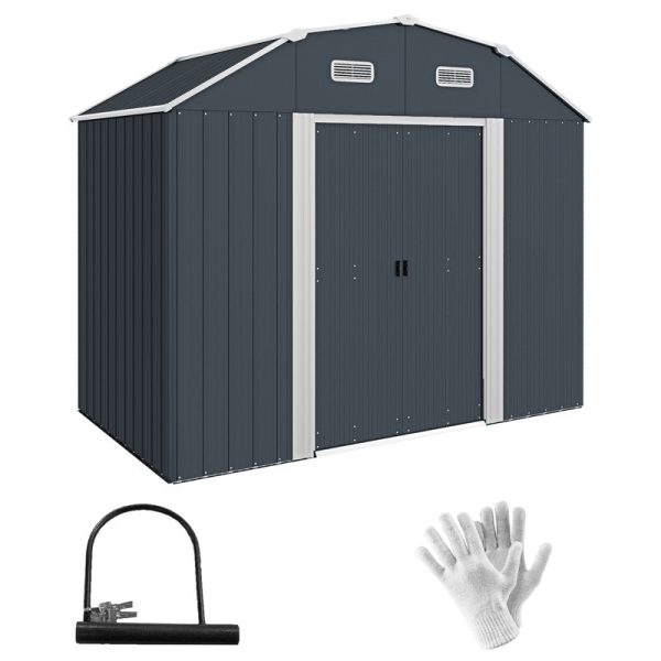 8 ft. W x 4 ft. D Galvanized Steel Horizontal Storage Shed - Image 7
