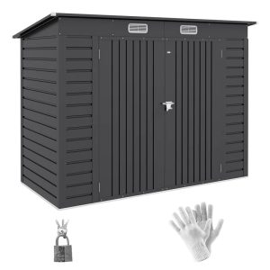 8 ft. W x 4 ft. D Galvanized Steel Horizontal Storage Shed
