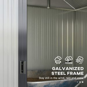 8 ft. W x 4 ft. D Galvanized Steel Horizontal Storage Shed - Image 4