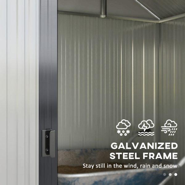 8 ft. W x 4 ft. D Galvanized Steel Horizontal Storage Shed - Image 4