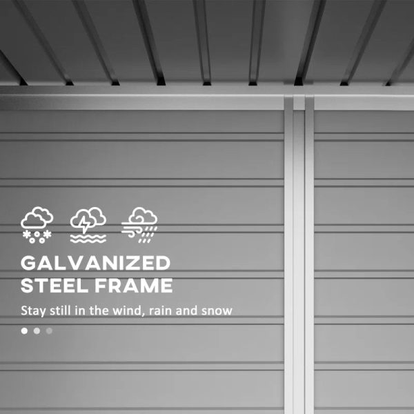 8 ft. W x 4 ft. D Galvanized Steel Horizontal Storage Shed - Image 7