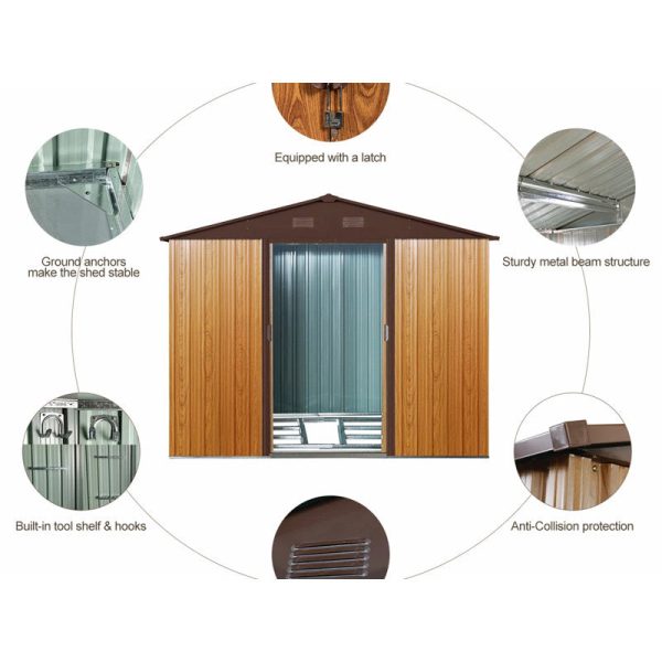8 ft. W x 6 ft. D Metal Storage Shed - Image 3