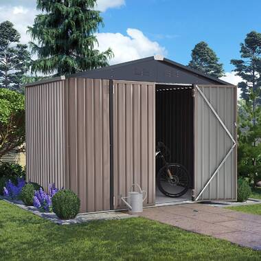 JUMMICO Garden 9 ft. W x 6 ft. D Metal Storage Shed - Image 7