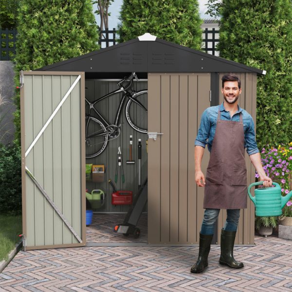 8 ft. W x 6 ft. D Metal Storage Shed - Image 3