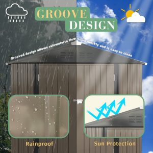 8 ft. W x 6 ft. D Metal Storage Shed - Image 5