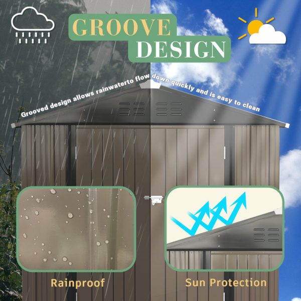 8 ft. W x 6 ft. D Metal Storage Shed - Image 5